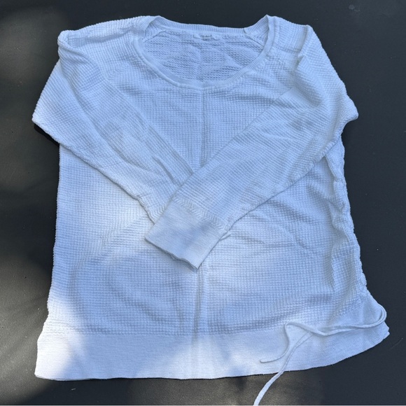 Maurices White Waffle Knit Long Sleeve Tie Side - Picture 1 of 3